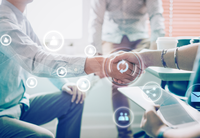 회의 후 악수하는 이미지