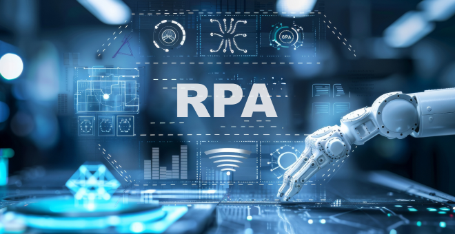 로봇팔로 자동화 공정하는 이미지